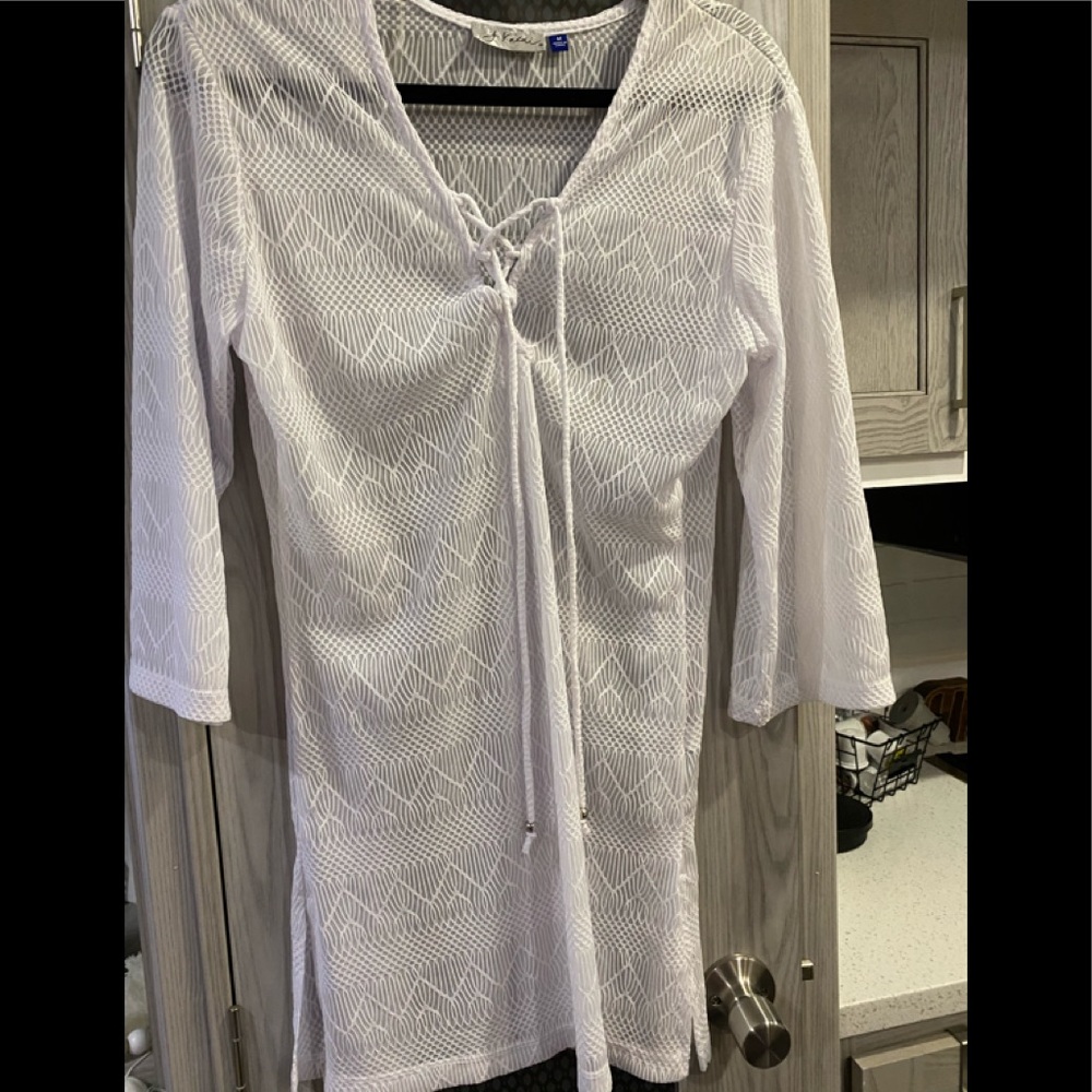 White swim cover-up
